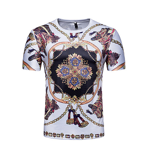 Men's T shirt Color Block Geometric Print Short Sleeve Daily Tops Cotton Active Basic White
Men's T shirt Color Block Geometric Print Short Sleeve Daily Tops Cotton Active Basic White