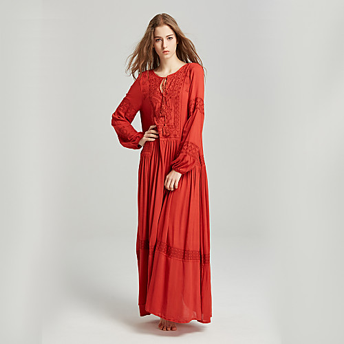 Women's Shift Dress Maxi long Dress White Red Long Sleeve Floral Spring Summer Round Neck Basic Boho Holiday S M L XL
Women's Shift Dress Maxi long Dress White Red Long Sleeve Floral Spring Summer Round Neck Basic Boho Holiday S M L XL