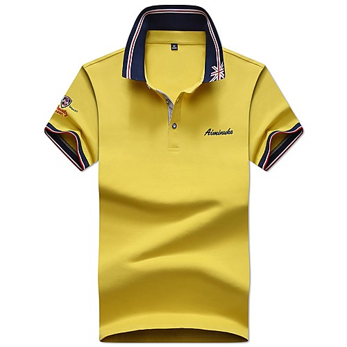 Men's Polo Solid Colored Letter Embroidered Short Sleeve Party Tops Cotton Basic White Purple Yellow
Men's Polo Solid Colored Letter Embroidered Short Sleeve Party Tops Cotton Basic White Purple Yellow