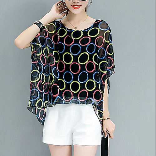 Women's Blouse Geometric Plus Size Short Sleeve Daily Tops Basic Streetwear Black
Women's Blouse Geometric Plus Size Short Sleeve Daily Tops Basic Streetwear Black