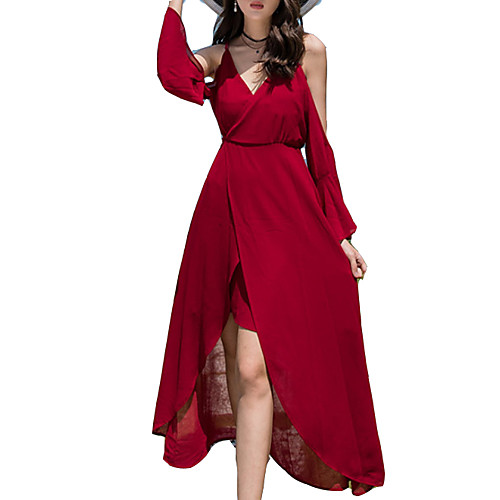 Women's Sheath Dress Knee Length Dress Wine Long Sleeve Solid Colored Summer V Neck Off Shoulder S M L
Women's Sheath Dress Knee Length Dress Wine Long Sleeve Solid Colored Summer V Neck Off Shoulder S M L