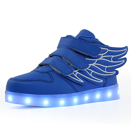 

Boys' Girls' Sneakers LED LED Shoes USB Charging PU Little Kids(4-7ys) Big Kids(7years ) Daily Walking Shoes Buckle LED Luminous Black Red Pink Fall Winter