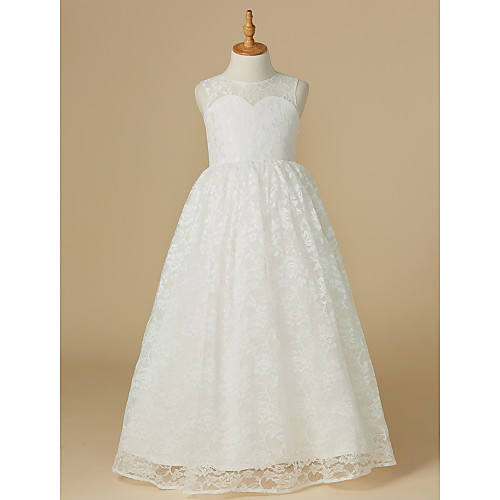 Princess Floor Length Wedding / First Communion Flower Girl Dresses - Lace / Tulle Sleeveless Scoop Neck with Lace
Princess Floor Length Wedding / First Communion Flower Girl Dresses - Lace / Tulle Sleeveless Scoop Neck with Lace
