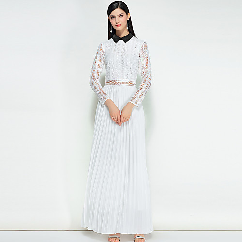 Women's Swing Dress Maxi long Dress White Black Long Sleeve Solid Colored Spring Summer Shirt Collar Streetwear Party Going out S M L XL XXL
Women's Swing Dress Maxi long Dress White Black Long Sleeve Solid Colored Spring Summer Shirt Collar Streetwear Party Going out S M L XL XXL