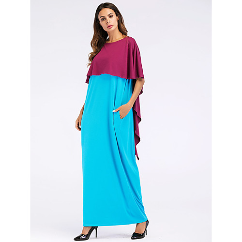 Women's Shift Dress Maxi long Dress Light Blue Short Sleeve Color Block Spring Summer Round Neck Basic Boho M L XL XXL
Women's Shift Dress Maxi long Dress Light Blue Short Sleeve Color Block Spring Summer Round Neck Basic Boho M L XL XXL