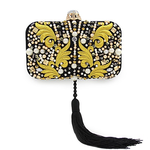 Women's Bags Terylene Evening Bag Pearls Crystals Tassel Embroidery Event / Party Rhinestone Crystal Evening Bags Black
Women's Bags Terylene Evening Bag Pearls Crystals Tassel Embroidery Event / Party Rhinestone Crystal Evening Bags Black