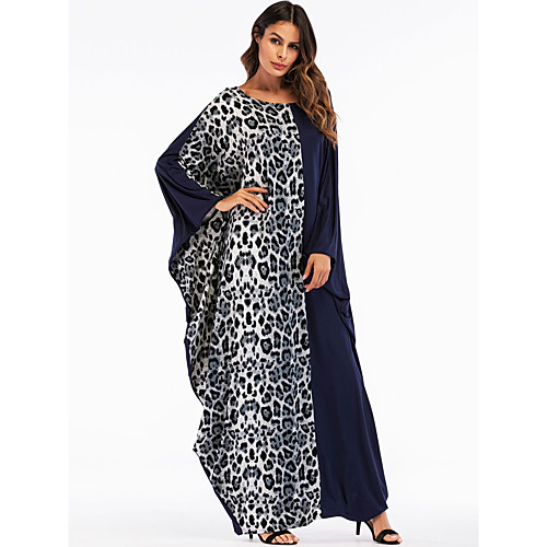 Women's Shift Dress Maxi long Dress Navy Blue Long Sleeve Color Block Leopard Spring Summer Round Neck Basic Boho Leopard One-Size
Women's Shift Dress Maxi long Dress Navy Blue Long Sleeve Color Block Leopard Spring Summer Round Neck Basic Boho Leopard One-Size