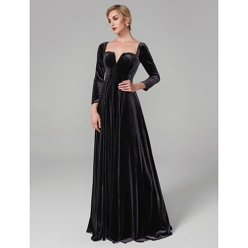 Ball Gown Celebrity Style Elegant Holiday Cocktail Party Formal Evening Dress Square Neck Long Sleeve Floor Length Velvet with Pleats 2021
Ball Gown Celebrity Style Elegant Holiday Cocktail Party Formal Evening Dress Square Neck Long Sleeve Floor Length Velvet with Pleats 2021