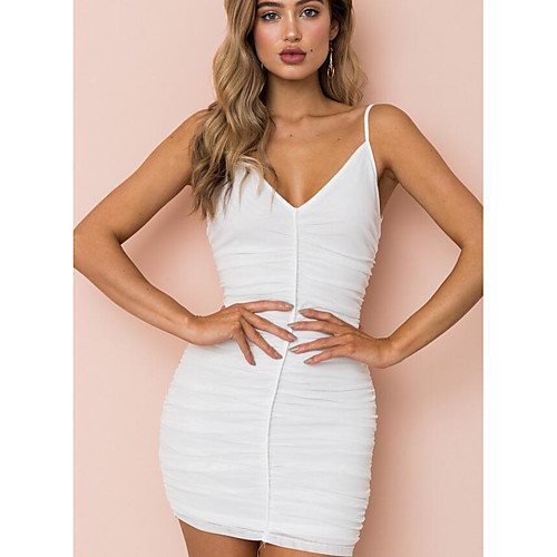 Women's Strap Dress Short Mini Dress White Sleeveless White Solid Colored Print Summer Basic S M L XL
Women's Strap Dress Short Mini Dress White Sleeveless White Solid Colored Print Summer Basic S M L XL