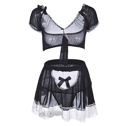 Women's Sexy Babydoll & Slips / Uniforms & Cheongsams / Suits Nightwear - Lace, Cosplay Costumes Color Block Black One-Size / Deep V
Women's Sexy Babydoll & Slips / Uniforms & Cheongsams / Suits Nightwear - Lace, Cosplay Costumes Color Block Black One-Size / Deep V