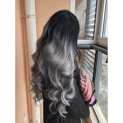 Synthetic Lace Front Wig Wavy Middle Part Lace Front Wig Long Black / Grey Synthetic Hair Women's Women Color Gradient Middle Part Sew in Gray / Glueless
Synthetic Lace Front Wig Wavy Middle Part Lace Front Wig Long Black / Grey Synthetic Hair Women's Women Color Gradient Middle Part Sew in Gray / Glueless