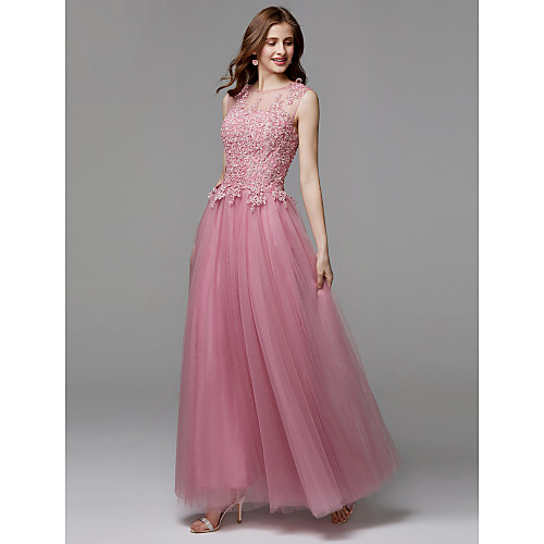 A-Line Floral Prom Formal Evening Dress Illusion Neck Sleeveless Floor Length Tulle Beaded Lace with Appliques 2021
A-Line Floral Prom Formal Evening Dress Illusion Neck Sleeveless Floor Length Tulle Beaded Lace with Appliques 2021