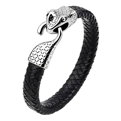Men's Bracelet Bangles Leather Bracelet Snake Classic Vintage Fashion Stainless Steel Bracelet Jewelry Black / Brown / White For Gift Street
Men's Bracelet Bangles Leather Bracelet Snake Classic Vintage Fashion Stainless Steel Bracelet Jewelry Black / Brown / White For Gift Street