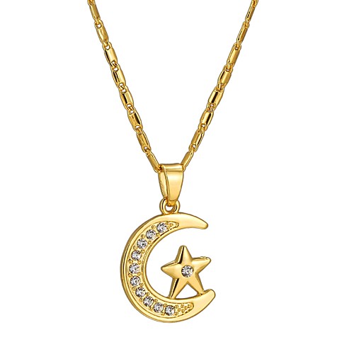Pendant Necklace Moon Star Crescent Moon Ladies Ethnic 18K Gold Plated Alloy Gold Silver 55 cm Necklace Jewelry For Gift Daily
Pendant Necklace Moon Star Crescent Moon Ladies Ethnic 18K Gold Plated Alloy Gold Silver 55 cm Necklace Jewelry For Gift Daily