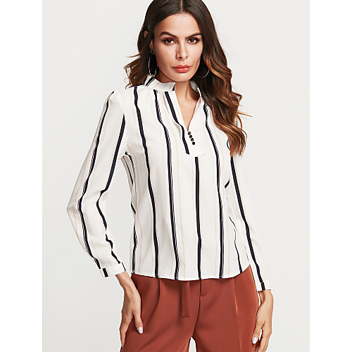 Women's Shirt Striped Color Block Long Sleeve Going out Tops Streetwear Beige
Women's Shirt Striped Color Block Long Sleeve Going out Tops Streetwear Beige