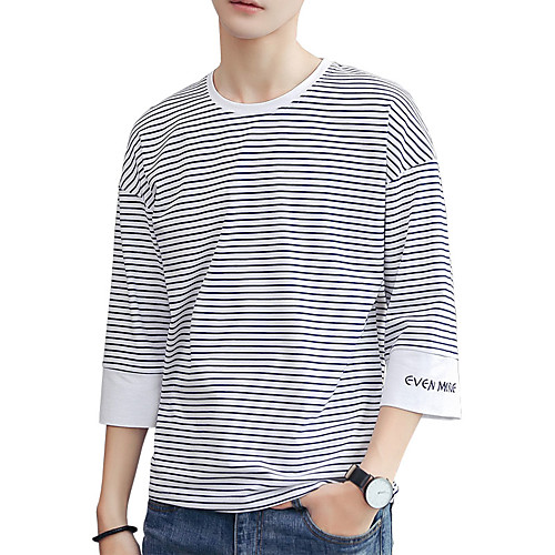 Men's T shirt Striped 3/4 Length Sleeve Daily Tops Cotton Active Streetwear Blue Green Gray
Men's T shirt Striped 3/4 Length Sleeve Daily Tops Cotton Active Streetwear Blue Green Gray