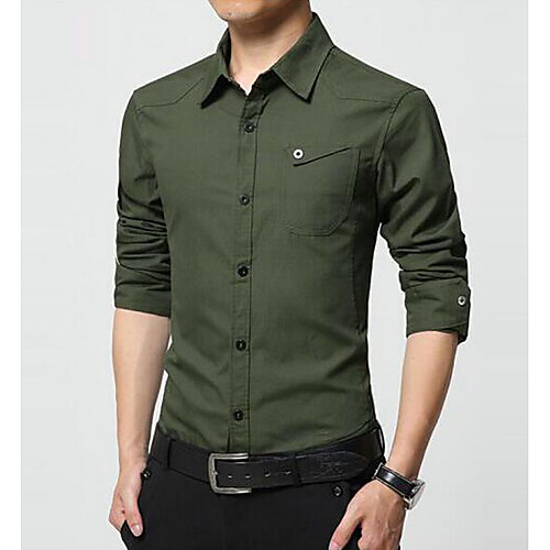 Men's Shirt Solid Colored Long Sleeve Daily Tops Business Black Army Green Khaki
Men's Shirt Solid Colored Long Sleeve Daily Tops Business Black Army Green Khaki