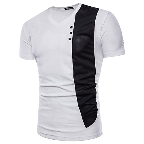 Men's T shirt Color Block Patchwork Short Sleeve Daily Tops Cotton Basic Streetwear White Black
Men's T shirt Color Block Patchwork Short Sleeve Daily Tops Cotton Basic Streetwear White Black