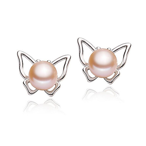 Women's Pearl Freshwater Pearl Stud Earrings Butterfly Korean Sweet Fashion S925 Sterling Silver Freshwater Pearl Earrings Jewelry White / Purple / Pink For Party Date
Women's Pearl Freshwater Pearl Stud Earrings Butterfly Korean Sweet Fashion S925 Sterling Silver Freshwater Pearl Earrings Jewelry White / Purple / Pink For Party Date