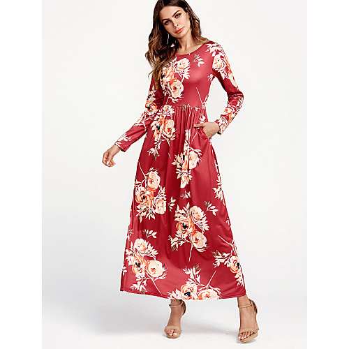 Women's T Shirt Dress Tee Dress Maxi long Dress Black Blue Red Long Sleeve Floral Fall Summer Round Neck Streetwear Floral S M L XL
Women's T Shirt Dress Tee Dress Maxi long Dress Black Blue Red Long Sleeve Floral Fall Summer Round Neck Streetwear Floral S M L XL