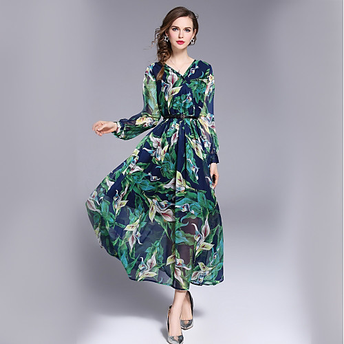 Women's Swing Dress Midi Dress Green Long Sleeve Floral Spring Summer V Neck Basic Streetwear Holiday S M L XL
Women's Swing Dress Midi Dress Green Long Sleeve Floral Spring Summer V Neck Basic Streetwear Holiday S M L XL
