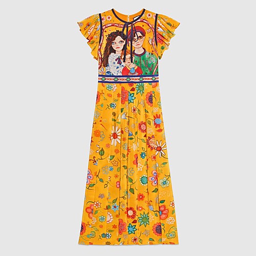 Women's A Line Dress Knee Length Dress Yellow Half Sleeve Portrait Print Summer Round Neck Chinoiserie Ruffle M L XL XXL / Floral
Women's A Line Dress Knee Length Dress Yellow Half Sleeve Portrait Print Summer Round Neck Chinoiserie Ruffle M L XL XXL / Floral