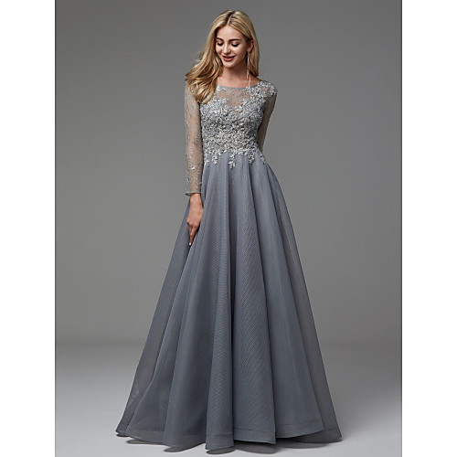 A-Line Elegant Prom Formal Evening Dress Boat Neck Long Sleeve Floor Length Organza Tulle with Beading Appliques 2021
A-Line Elegant Prom Formal Evening Dress Boat Neck Long Sleeve Floor Length Organza Tulle with Beading Appliques 2021