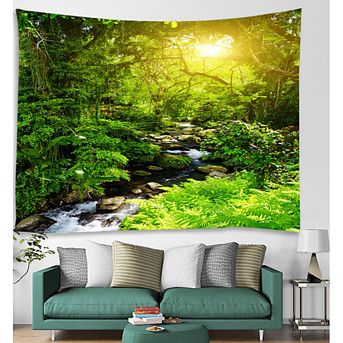 

Wall Tapestry Art Decor Blanket Curtain Picnic Tablecloth Hanging Home Bedroom Living Room Dorm Decoration Nature Landscape Forest Tree River Sun