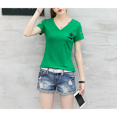 Women's T shirt Geometric Backless Short Sleeve Daily Tops Cotton Basic White Red Yellow
Women's T shirt Geometric Backless Short Sleeve Daily Tops Cotton Basic White Red Yellow