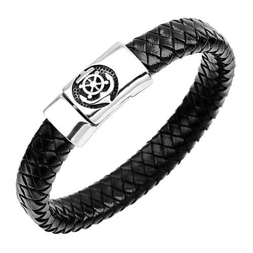 Men's Bracelet Bangles Leather Bracelet Anchor Vintage Fashion Stainless Steel Bracelet Jewelry Dark Blue / Coffee / Brown For Gift Formal
Men's Bracelet Bangles Leather Bracelet Anchor Vintage Fashion Stainless Steel Bracelet Jewelry Dark Blue / Coffee / Brown For Gift Formal