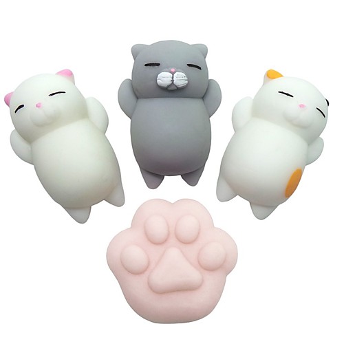 

Squeeze Toy / Sensory Toy Stress Reliever 4 pcs Cat Cat Claw Squishy For Children's All Boys' Girls' / 14 Years & Up
