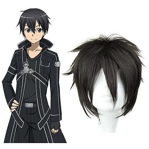 

SAO Alicization Kirito Cosplay Wigs Men's 12 inch Heat Resistant Fiber Anime Wig