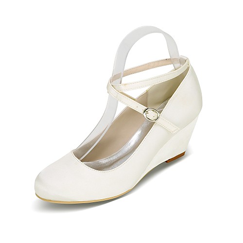Women's Wedding Shoes Plus Size Wedge Heel Round Toe Wedding Pumps Basic Pump Wedding Party & Evening Satin Buckle Solid Colored White Purple Red
Women's Wedding Shoes Plus Size Wedge Heel Round Toe Wedding Pumps Basic Pump Wedding Party & Evening Satin Buckle Solid Colored White Purple Red
