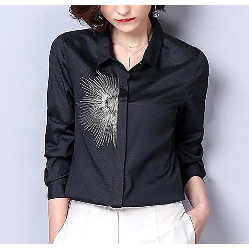 Women's Blouse Solid Colored Long Sleeve Going out Tops Streetwear White Black
Women's Blouse Solid Colored Long Sleeve Going out Tops Streetwear White Black