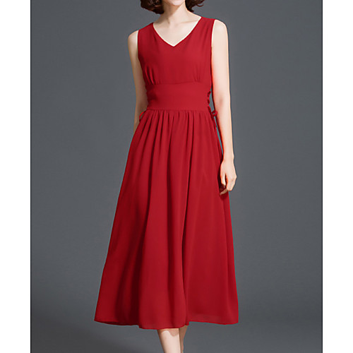 Women's Sheath Dress Midi Dress Black Red Sleeveless Solid Colored Lace up Summer V Neck Streetwear M L XL XXL 3XL 4XL
Women's Sheath Dress Midi Dress Black Red Sleeveless Solid Colored Lace up Summer V Neck Streetwear M L XL XXL 3XL 4XL