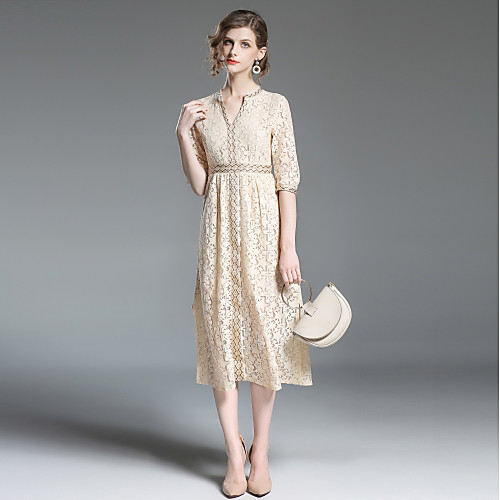 Women's Sheath Dress Midi Dress Beige Half Sleeve Plaid Solid Colored Geometric Embroidered Split Cut Out Summer V Neck Vintage Cotton S M L XL
Women's Sheath Dress Midi Dress Beige Half Sleeve Plaid Solid Colored Geometric Embroidered Split Cut Out Summer V Neck Vintage Cotton S M L XL