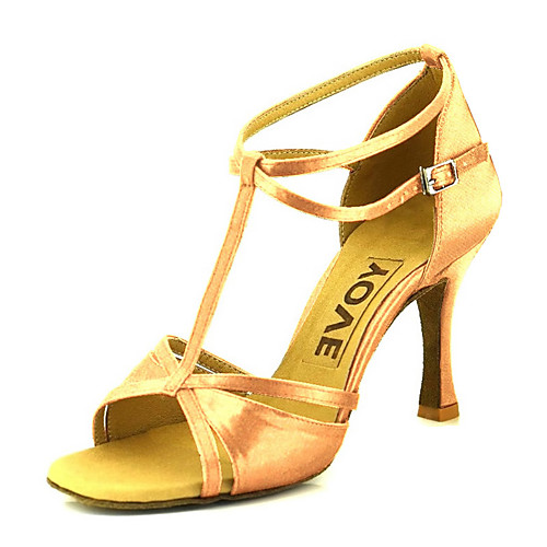 

Women's Latin Shoes / Salsa Shoes Satin Buckle Sandal / Heel Buckle / Ribbon Tie Customized Heel Customizable Dance Shoes Bronze / Almond / Nude / Leather / Professional / EU39