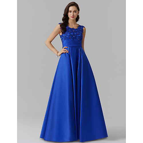 A-Line Elegant Prom Formal Evening Dress Jewel Neck Sleeveless Floor Length Stretch Satin with Beading Appliques 2021
A-Line Elegant Prom Formal Evening Dress Jewel Neck Sleeveless Floor Length Stretch Satin with Beading Appliques 2021