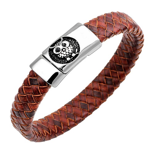 Men's Bracelet Bangles Leather Bracelet Magnetic Owl Animal Vintage Stainless Steel Bracelet Jewelry Dark Blue / Coffee / Brown For Gift Work / Steel Stainless
Men's Bracelet Bangles Leather Bracelet Magnetic Owl Animal Vintage Stainless Steel Bracelet Jewelry Dark Blue / Coffee / Brown For Gift Work / Steel Stainless
