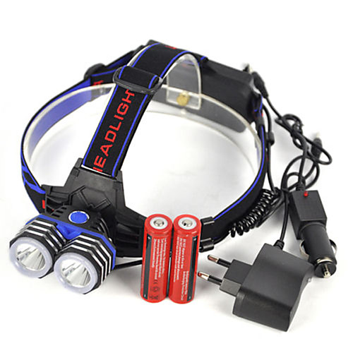 

Headlamps 5000 lm LED 2 Emitters 1 Mode with Batteries and Charger Professional Wearproof Lightweight Camping / Hiking / Caving Everyday Use Diving / Boating United Kingdom AU EU USA Blue