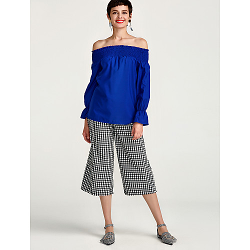 Women's Shirt Solid Colored Ruffle 3/4 Length Sleeve Daily Tops White Black Blue
Women's Shirt Solid Colored Ruffle 3/4 Length Sleeve Daily Tops White Black Blue