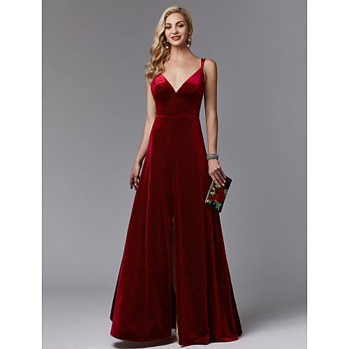 Sheath / Column Beautiful Back Minimalist Elegant Prom Formal Evening Dress Spaghetti Strap Sleeveless Floor Length Velvet with Split Front 2021
Sheath / Column Beautiful Back Minimalist Elegant Prom Formal Evening Dress Spaghetti Strap Sleeveless Floor Length Velvet with Split Front 2021
