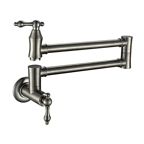Multi-Function Vintage Kitchen faucet - Two Handles One Hole Nickel Brushed Pot Filler Wall Installation
Multi-Function Vintage Kitchen faucet - Two Handles One Hole Nickel Brushed Pot Filler Wall Installation