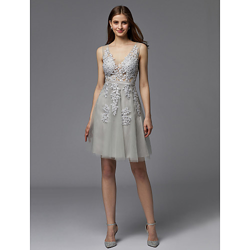 A-Line Floral Cute Cocktail Party Prom Dress V Neck Sleeveless Short / Mini Lace Tulle with Bow(s) Appliques 2021
A-Line Floral Cute Cocktail Party Prom Dress V Neck Sleeveless Short / Mini Lace Tulle with Bow(s) Appliques 2021