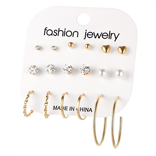 Women's Hoop Earrings Heart Ladies Bohemian Fashion Boho fancy Earrings Jewelry Gold / Silver Bowknot For Gift Daily 18pcs
Women's Hoop Earrings Heart Ladies Bohemian Fashion Boho fancy Earrings Jewelry Gold / Silver Bowknot For Gift Daily 18pcs