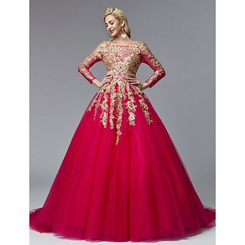 Ball Gown Chinese Style Vintage Inspired Formal Evening Dress Jewel Neck Long Sleeve Court Train Lace Tulle with Pearls Beading Appliques 2021
Ball Gown Chinese Style Vintage Inspired Formal Evening Dress Jewel Neck Long Sleeve Court Train Lace Tulle with Pearls Beading Appliques 2021