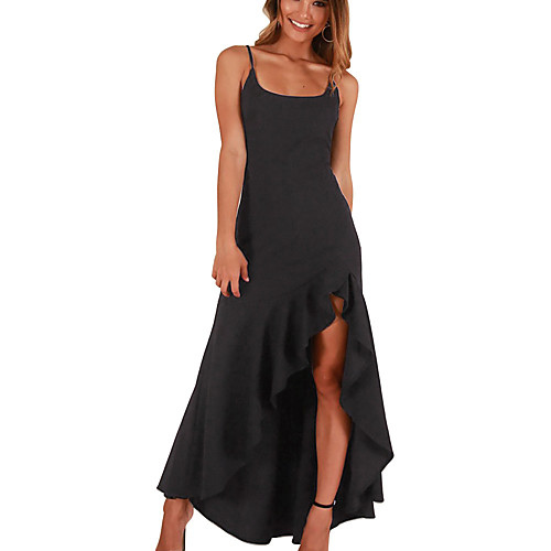 Women's Strap Dress Maxi long Dress Black Sleeveless Black Solid Colored Ruffle Ruffle S M L XL
Women's Strap Dress Maxi long Dress Black Sleeveless Black Solid Colored Ruffle Ruffle S M L XL