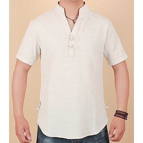 Men's T shirt Solid Colored Short Sleeve Daily Tops Chinoiserie Black Khaki Navy Blue
Men's T shirt Solid Colored Short Sleeve Daily Tops Chinoiserie Black Khaki Navy Blue