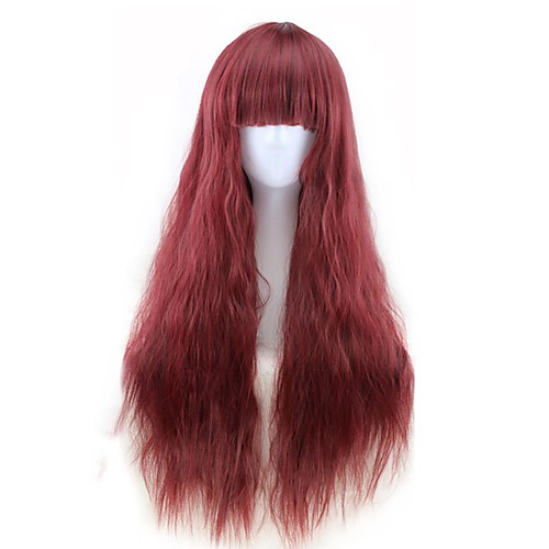 

Synthetic Wig Curly Layered Haircut Wig Long Strawberry Blonde#27 Medium Auburn#30 Dark Auburn#33 Jet Black #1 Dark Red Synthetic Hair Women's Party Black