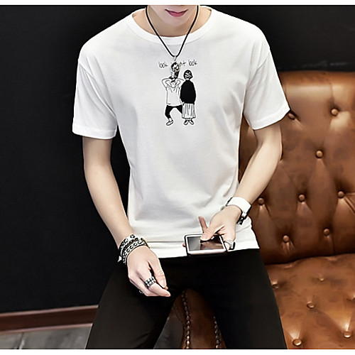 Men's T shirt Letter Plus Size Short Sleeve Going out Tops Cotton White Black Blue
Men's T shirt Letter Plus Size Short Sleeve Going out Tops Cotton White Black Blue